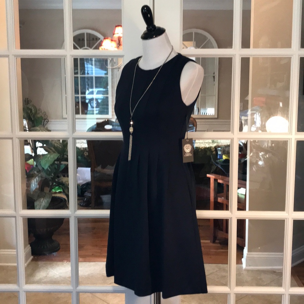 5🌟 Vince Camuto Navy Dress w POCKETS - Picture 3 of 8